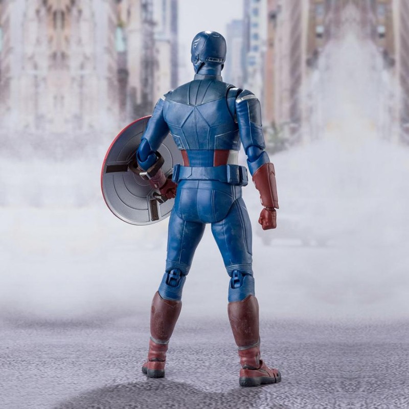 MARVEL - FIGURINE CAPTAIN AMERICA AVENGERS ASSEMBLE - S.H.FIGUARTS 15CM Figurines Bruno Vidéo