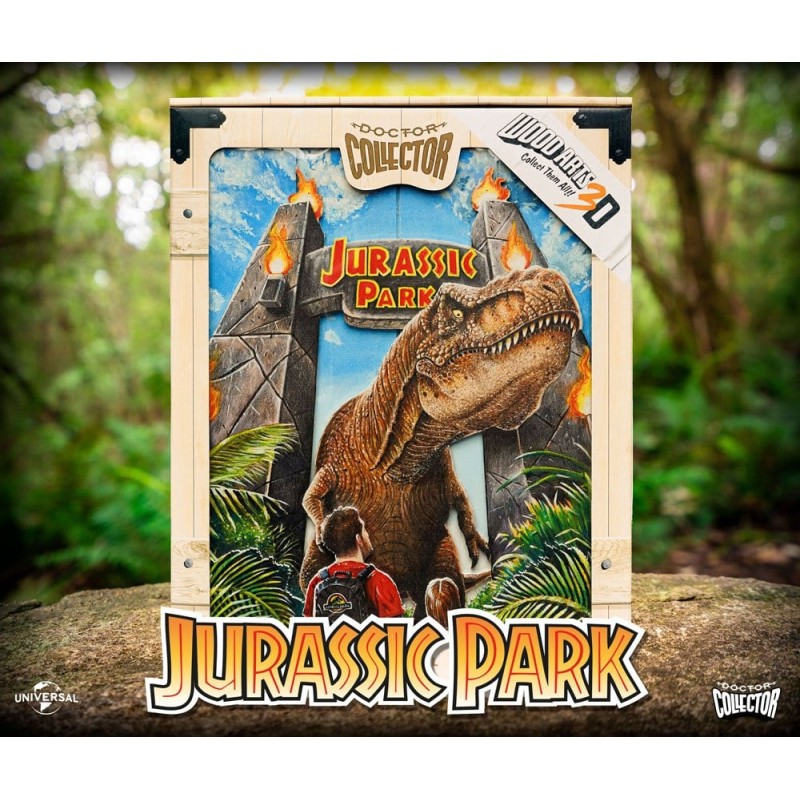 JURASSIC PARK - GATES - POSTER WOODARTS 3D EN BOIS 30X40CM Produits dérivés Bruno Vidéo