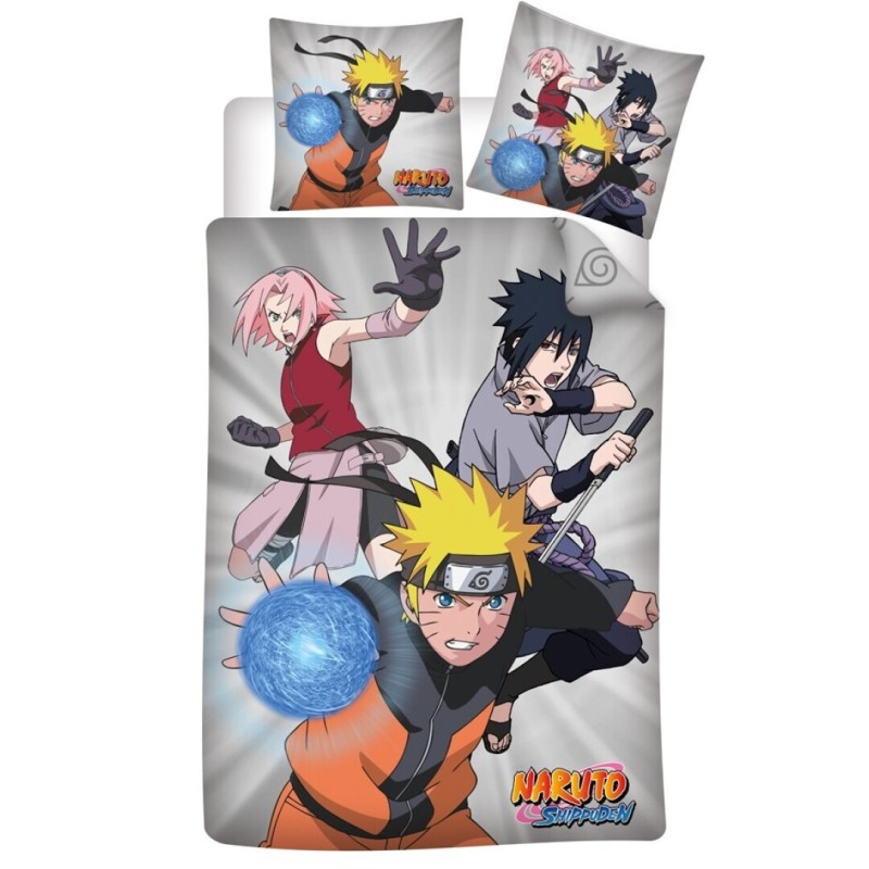 NARUTO SHIPPUDEN - TRIO - PARURE DE LIT 140X200CM Parure de lit Bruno Vidéo