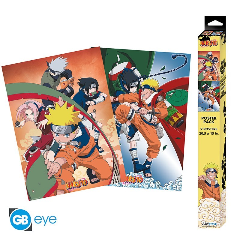 NARUTO - NARUTO VS SASUKE - SET 2 POSTERS 52X38 Produits dérivés Bruno Vidéo