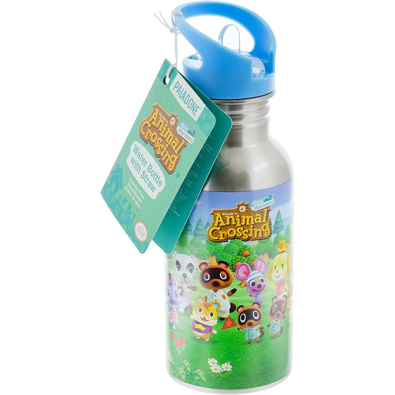 ANIMAL CROSSING - BOUTEILLE D EAU EN METAL AVEC PAILLE 500ML Produits dérivés Bruno Vidéo