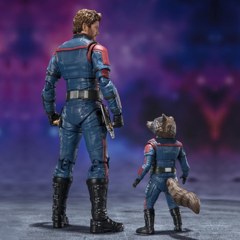 GUARDIANS OF THE GALAXY 3 - STAR LORD & ROCKET RACCOON - FIGURINE S. H. FIGUARTS Super Héros Bruno Vidéo