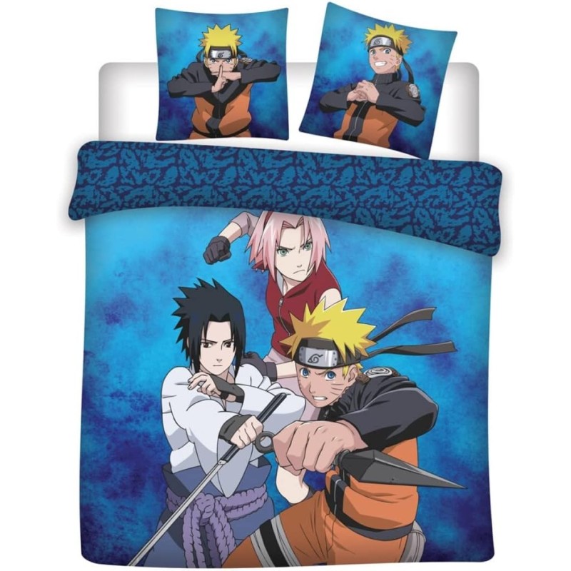 NARUTO - PARURE DE LIT 240X220CM - 100/100 COTON Parure de lit Bruno Vidéo