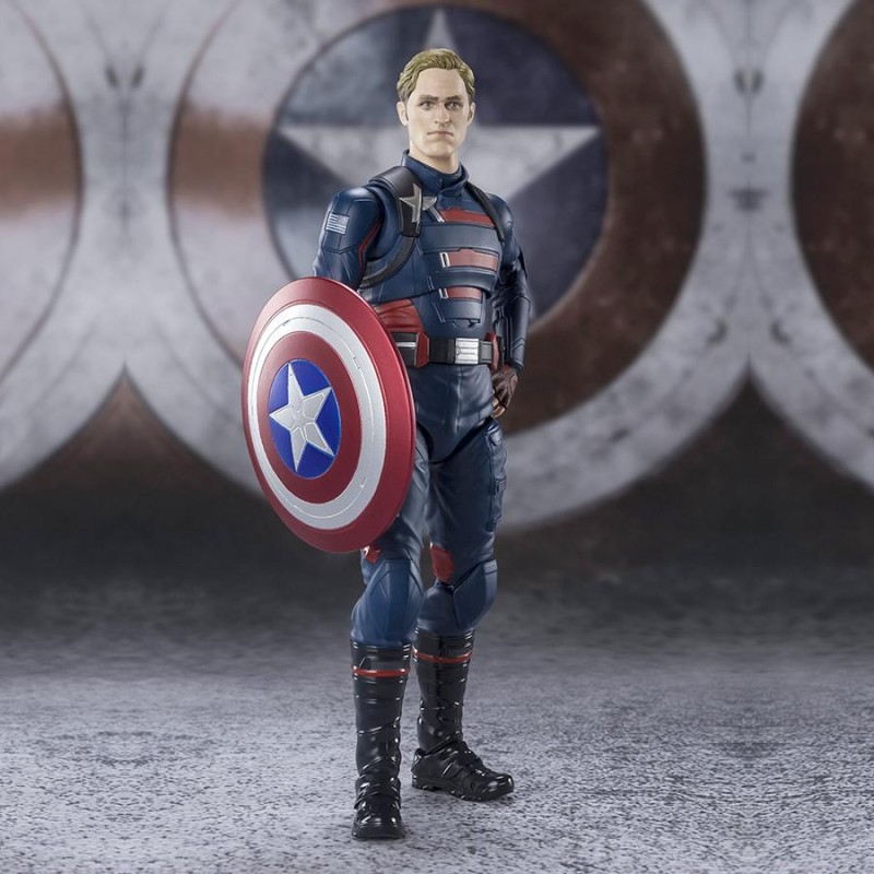 MARVEL - FIGURINE CAPTAIN AMERICA JOHN WALKER - FALCON ET LE SOLDAT DE L HIVER - S.H.FIGUARTS 15CM Figurines Bruno Vidéo