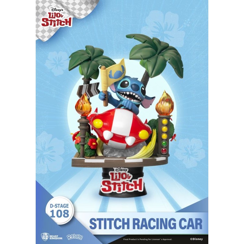 LILO AND STITCH - STITCH RACING CAR - STATUETTE PVC DIORAMA 15CM Figurines Bruno Vidéo